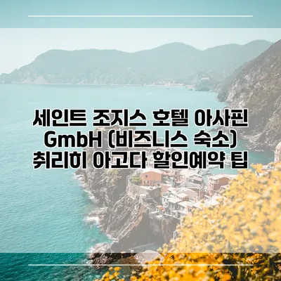 세인트 조지스 호텔 아사핀 GmbH (비즈니스 숙소) 취리히 아고다 할인예약 팁