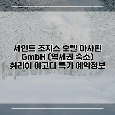 세인트 조지스 호텔 아사핀 GmbH (역세권 숙소) 취리히 아고다 특가 예약정보
