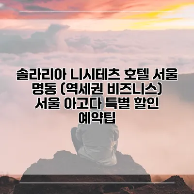 솔라리아 니시테츠 호텔 서울 명동 (역세권 비즈니스) 서울 아고다 특별 할인 예약팁