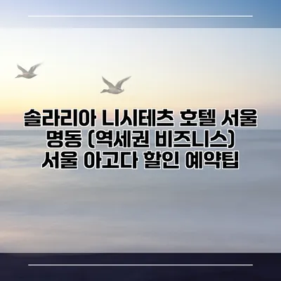 솔라리아 니시테츠 호텔 서울 명동 (역세권 비즈니스) 서울 아고다 할인 예약팁