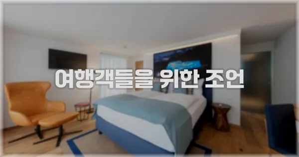 여행객들을 위한 조언