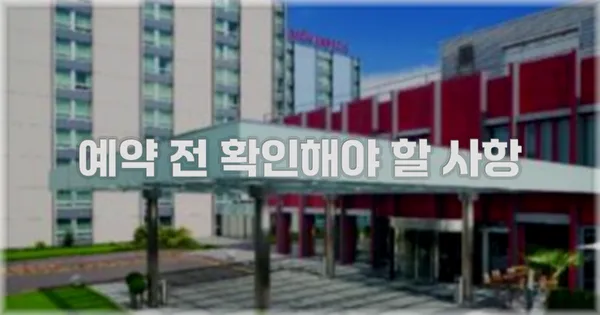 예약 전 확인해야 할 사항