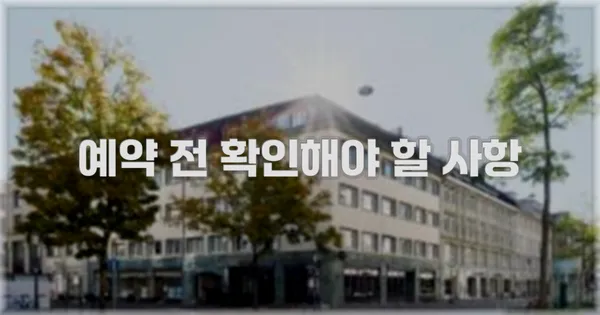 예약 전 확인해야 할 사항