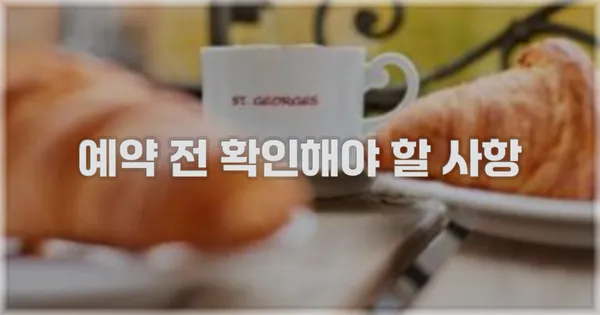 예약 전 확인해야 할 사항