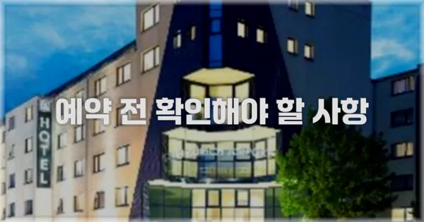 예약 전 확인해야 할 사항