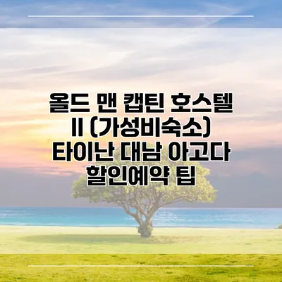 올드 맨 캡틴 호스텔 II (가성비숙소) 타이난 대남 아고다 할인예약 팁