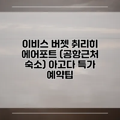 이비스 버젯 취리히 에어포트 (공항근처 숙소) 아고다 특가 예약팁