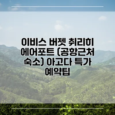 이비스 버젯 취리히 에어포트 (공항근처 숙소) 아고다 특가 예약팁