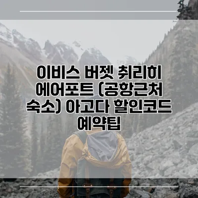 이비스 버젯 취리히 에어포트 (공항근처 숙소) 아고다 할인코드 예약팁