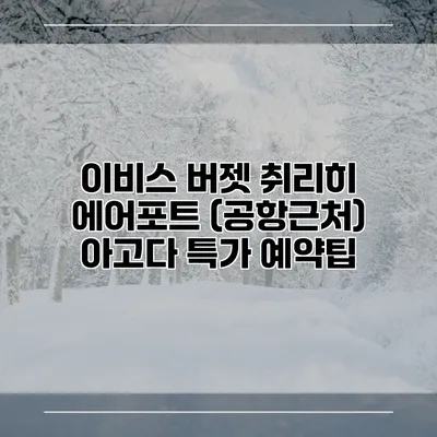 이비스 버젯 취리히 에어포트 (공항근처) 아고다 특가 예약팁