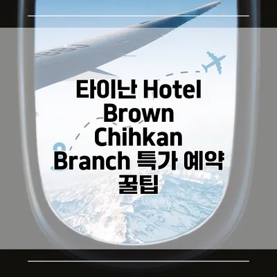 타이난 Hotel Brown Chihkan Branch 특가 예약 꿀팁