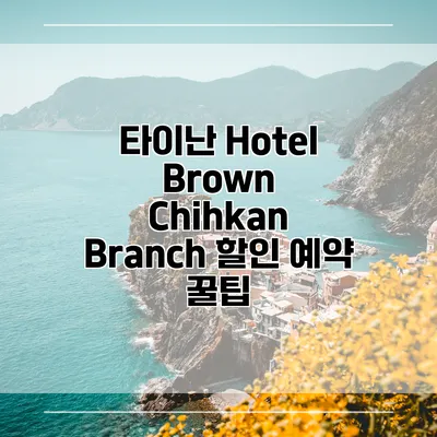 타이난 Hotel Brown Chihkan Branch 할인 예약 꿀팁