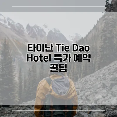 타이난 Tie Dao Hotel 특가 예약 꿀팁