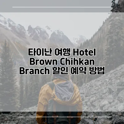 타이난 여행 Hotel Brown Chihkan Branch 할인 예약 방법