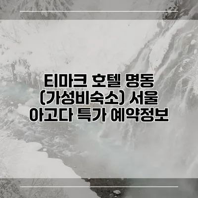 티마크 호텔 명동 (가성비숙소) 서울 아고다 특가 예약정보