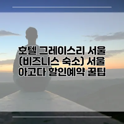 호텔 그레이스리 서울 (비즈니스 숙소) 서울 아고다 할인예약 꿀팁