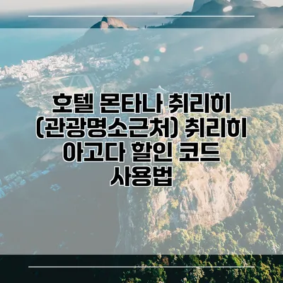 호텔 몬타나 취리히 (관광명소근처) 취리히 아고다 할인 코드 사용법