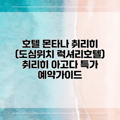 호텔 몬타나 취리히 (도심위치 럭셔리호텔) 취리히 아고다 특가 예약가이드