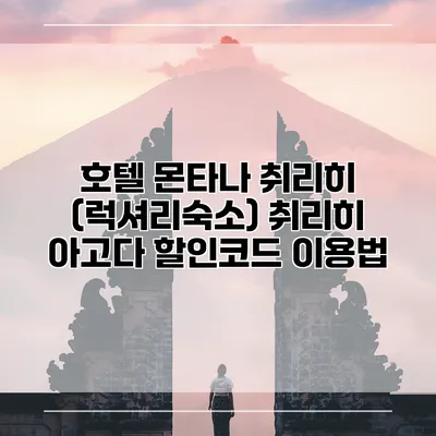 호텔 몬타나 취리히 (럭셔리숙소) 취리히 아고다 할인코드 이용법
