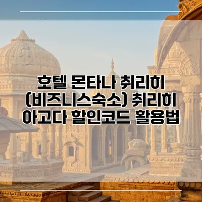 호텔 몬타나 취리히 (비즈니스숙소) 취리히 아고다 할인코드 활용법