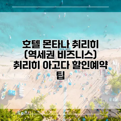 호텔 몬타나 취리히 (역세권 비즈니스) 취리히 아고다 할인예약 팁