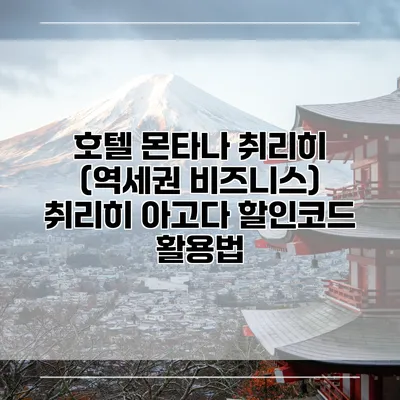 호텔 몬타나 취리히 (역세권 비즈니스) 취리히 아고다 할인코드 활용법