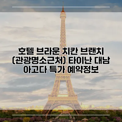 호텔 브라운 치칸 브랜치 (관광명소근처) 타이난 대남 아고다 특가 예약정보