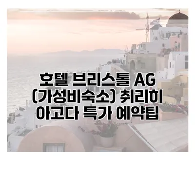 호텔 브리스톨 AG (가성비숙소) 취리히 아고다 특가 예약팁