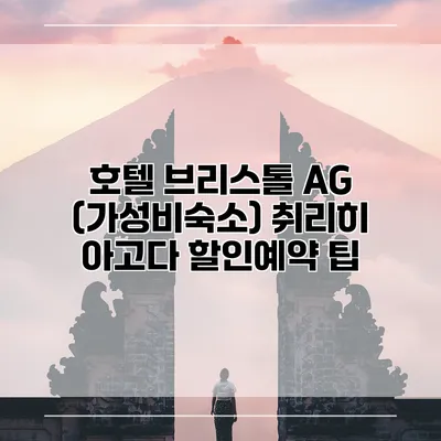 호텔 브리스톨 AG (가성비숙소) 취리히 아고다 할인예약 팁