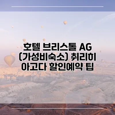 호텔 브리스톨 AG (가성비숙소) 취리히 아고다 할인예약 팁