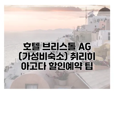 호텔 브리스톨 AG (가성비숙소) 취리히 아고다 할인예약 팁