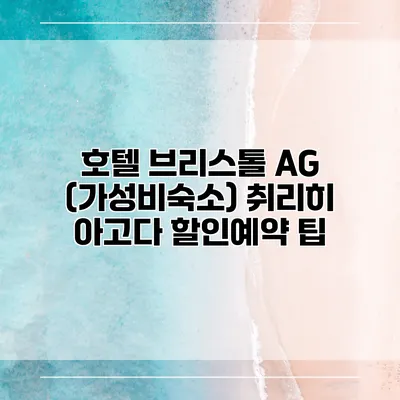 호텔 브리스톨 AG (가성비숙소) 취리히 아고다 할인예약 팁