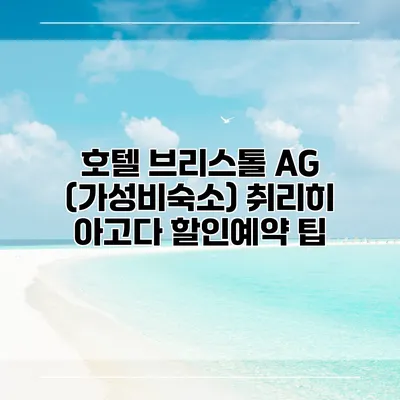 호텔 브리스톨 AG (가성비숙소) 취리히 아고다 할인예약 팁