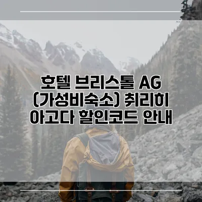 호텔 브리스톨 AG (가성비숙소) 취리히 아고다 할인코드 안내