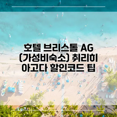 호텔 브리스톨 AG (가성비숙소) 취리히 아고다 할인코드 팁