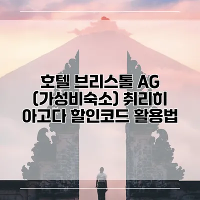 호텔 브리스톨 AG (가성비숙소) 취리히 아고다 할인코드 활용법