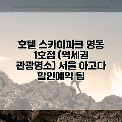 호텔 스카이파크 명동 1호점 (역세권 관광명소) 서울 아고다 할인예약 팁
