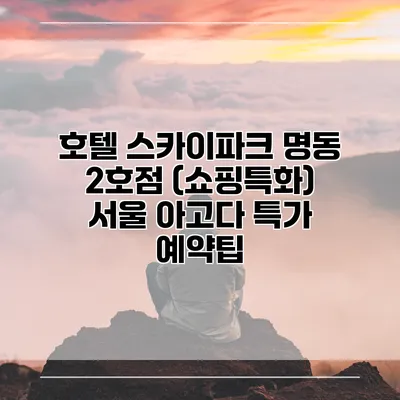 호텔 스카이파크 명동 2호점 (쇼핑특화) 서울 아고다 특가 예약팁