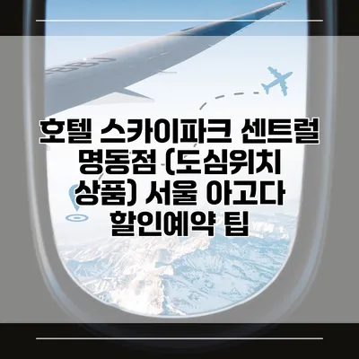 호텔 스카이파크 센트럴 명동점 (도심위치 상품) 서울 아고다 할인예약 팁