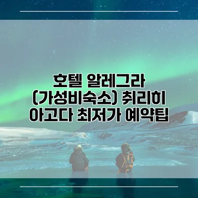 호텔 알레그라 (가성비숙소) 취리히 아고다 최저가 예약팁