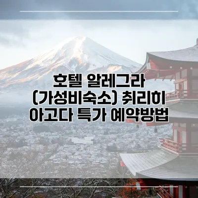 호텔 알레그라 (가성비숙소) 취리히 아고다 특가 예약방법