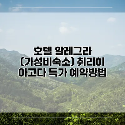 호텔 알레그라 (가성비숙소) 취리히 아고다 특가 예약방법