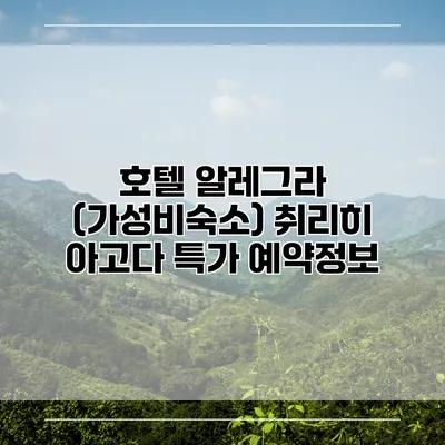 호텔 알레그라 (가성비숙소) 취리히 아고다 특가 예약정보