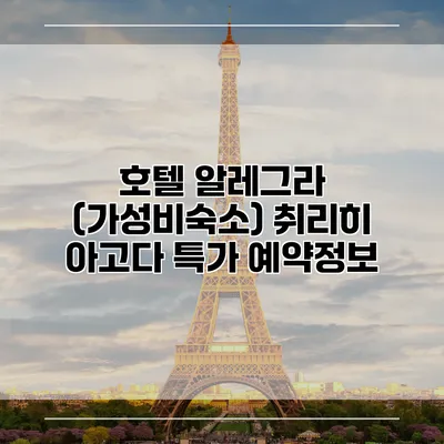 호텔 알레그라 (가성비숙소) 취리히 아고다 특가 예약정보