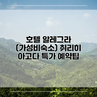 호텔 알레그라 (가성비숙소) 취리히 아고다 특가 예약팁