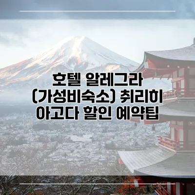 호텔 알레그라 (가성비숙소) 취리히 아고다 할인 예약팁