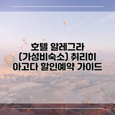 호텔 알레그라 (가성비숙소) 취리히 아고다 할인예약 가이드