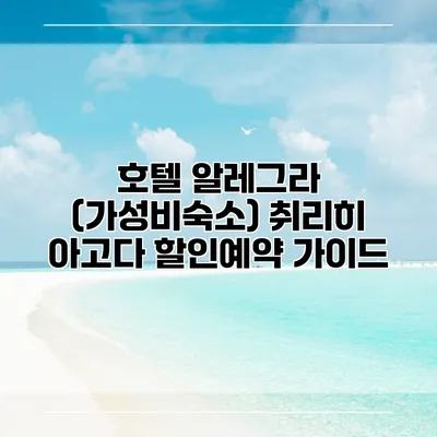 호텔 알레그라 (가성비숙소) 취리히 아고다 할인예약 가이드