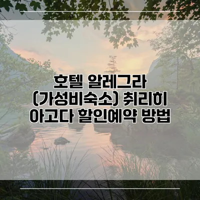 호텔 알레그라 (가성비숙소) 취리히 아고다 할인예약 방법