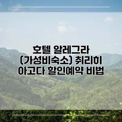 호텔 알레그라 (가성비숙소) 취리히 아고다 할인예약 비법